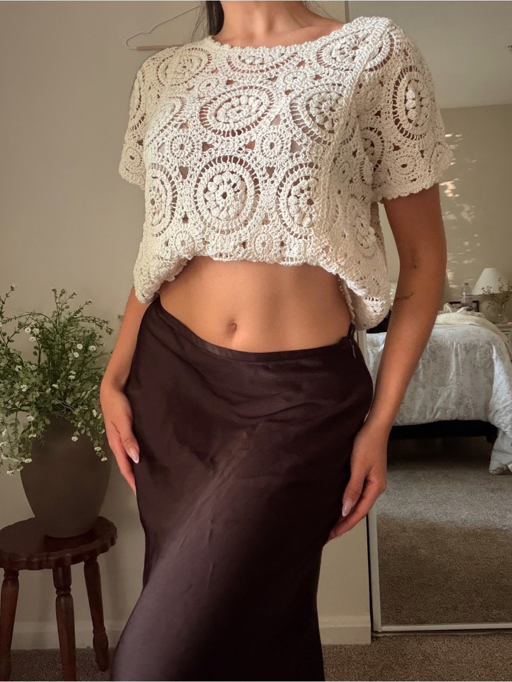 Crochet Cream Top Coquette  | Fairycore |Cottagecore